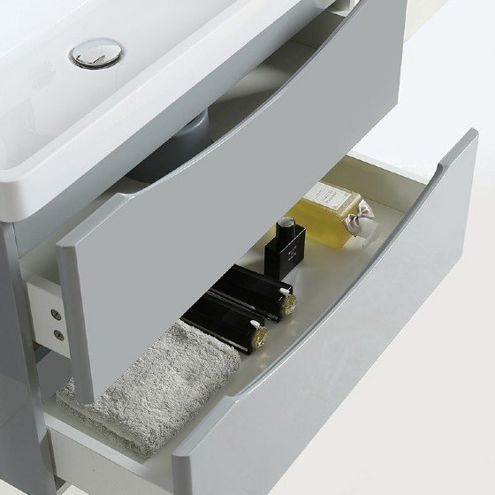 MF-1703 36 Inch MDF PVC Melamine Bathroom Vanities Single Sink Painting PVC Filming Melamine view 2