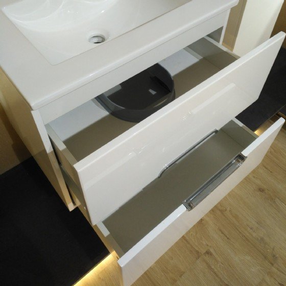 MF-1706 24 Inch MDF PVC Melamine Bathroom Vanities Single Sink Painting PVC Filming Melamine view 3
