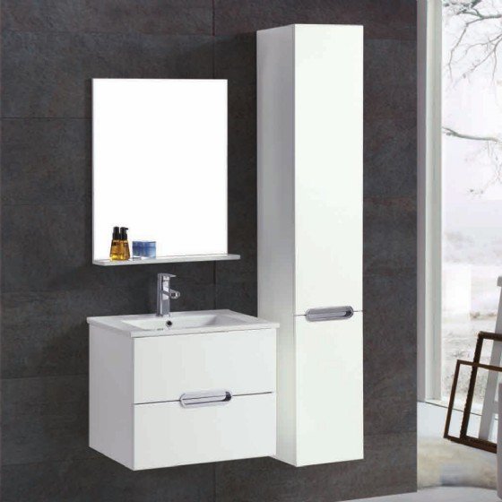 MF-1706 24 Inch MDF PVC Melamine Bathroom Vanities Single Sink Painting PVC Filming Melamine | FAME OEM Bathroom Vanity Manufacturer — FAME OEM bathroom vanity