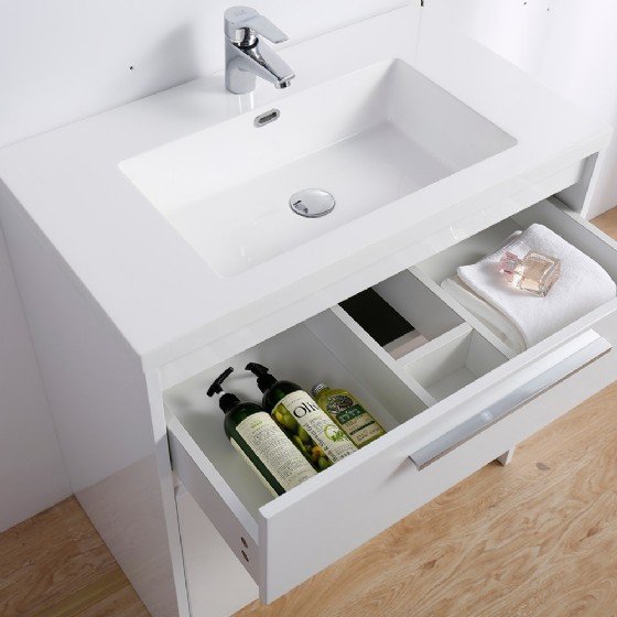 MF-1619 30 inch PVC MDF bathroom vanity cabinet High glossy painting view 2