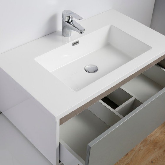 30 inch MDF bathroom cabinet with PVC coating view 2