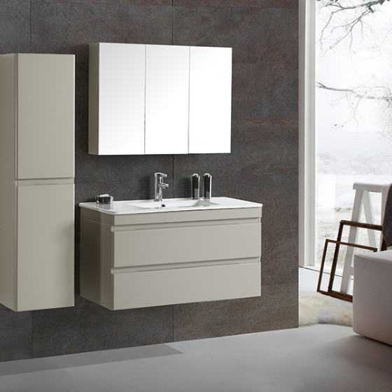 MF-1702 40 Inch MDF PVC Melamine Bathroom Vanities Single Sink Painting PVC Filming Melamine — FAME bathroom cabinet manufacturer