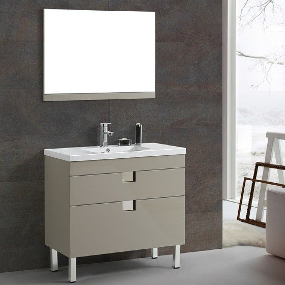 MF-1707 36 Inch MDF PVC Melamine Bathroom Vanities Single Sink Painting PVC Filming Melamine | FAME OEM Bathroom Vanity Manufacturer — FAME OEM bathroom vanity