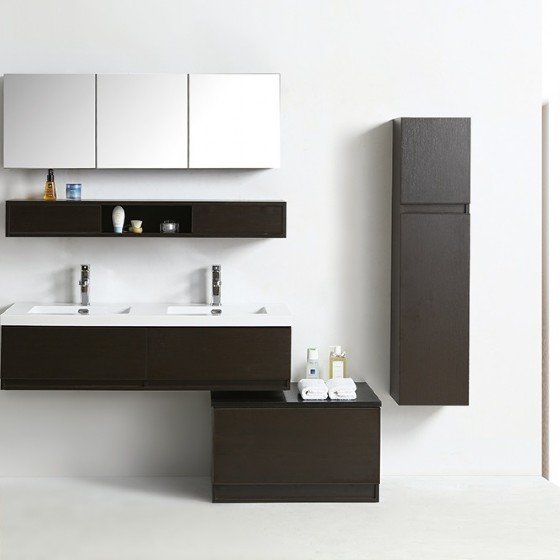 ML-1701 48 Inch MDF PVC Melamine Bathroom Vanities Single Sink Painting PVC Filming Melamine | FAME OEM Bathroom Vanity Manufacturer — FAME OEM bathroom vanity
