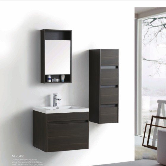 ML-1702 24 Inch MDF PVC Melamine Bathroom Vanities Single Sink Painting PVC Filming Melamine | FAME OEM Bathroom Vanity Manufacturer — FAME OEM bathroom vanity