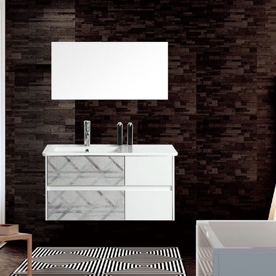 ML-1704 40 inch MDF bathroom vanity cabinet PVC Membrance | FAME OEM Bathroom Vanity Manufacturer — FAME OEM bathroom vanity