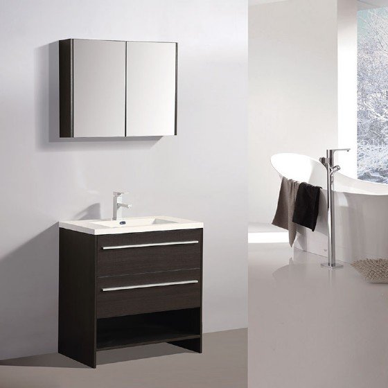 ML-1608A 30 inch MDF bathroom cabinet with high glossy painting | FAME OEM Bathroom Vanity Manufacturer — FAME OEM bathroom vanity