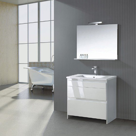 MF-1519 30 inch MDF bathroom cabinet with high glossy painting | FAME OEM Bathroom Vanity Manufacturer — FAME OEM bathroom vanity