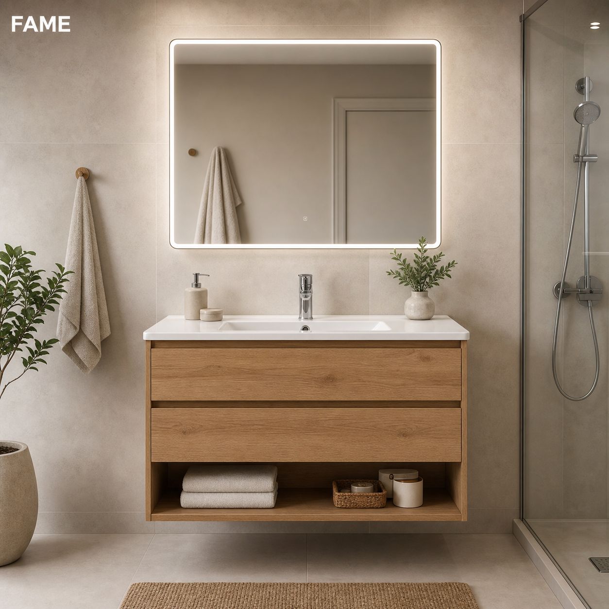 Coastal Blue Grey White Vanity