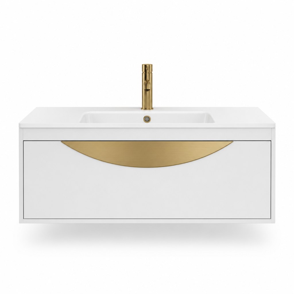 1000mm Crescent Gold-Trim Vanity — FAME OEM bathroom vanity