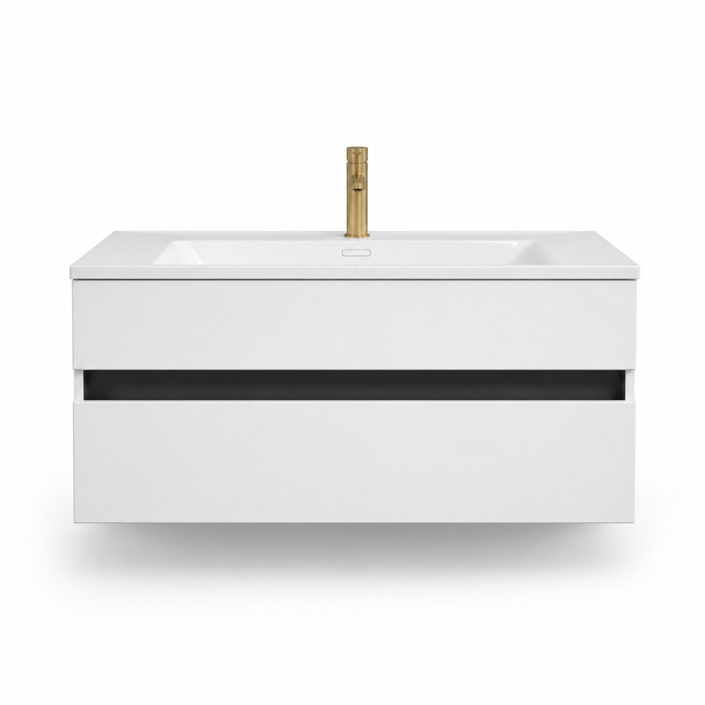 1000mm White Black-Shelf Vanity — FAME OEM bathroom vanity
