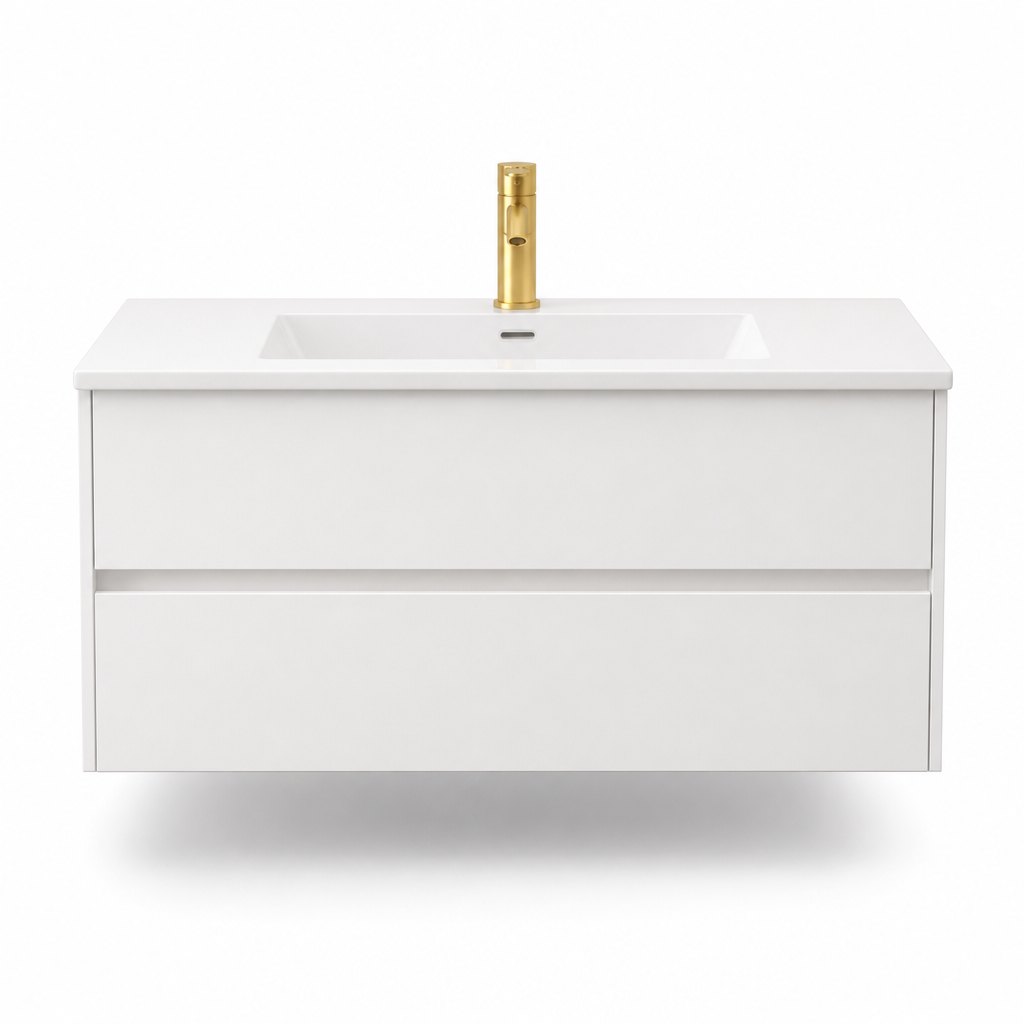 1000mm White Gold-Faucet Vanity — FAME OEM bathroom vanity