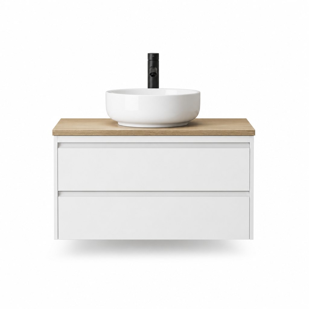 1000mm White & Oak Top Vanity — FAME OEM bathroom vanity
