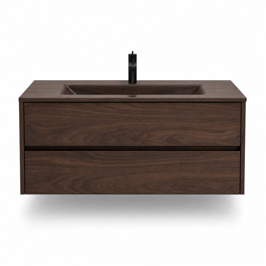1200mm Black Walnut Integrated Vanity — FAME OEM bathroom vanity