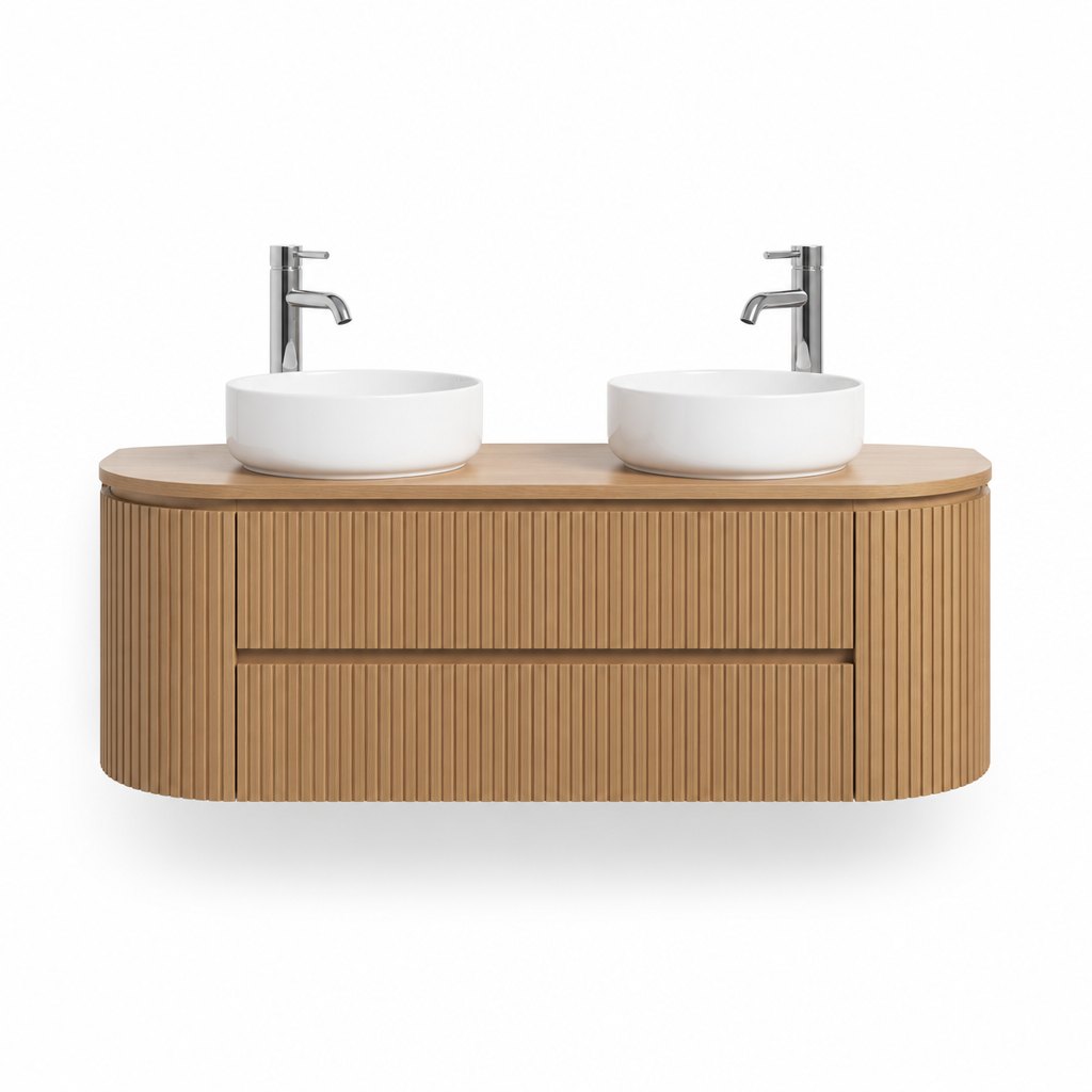 1200mm Curved Fluted Oak Vanity — FAME OEM bathroom vanity