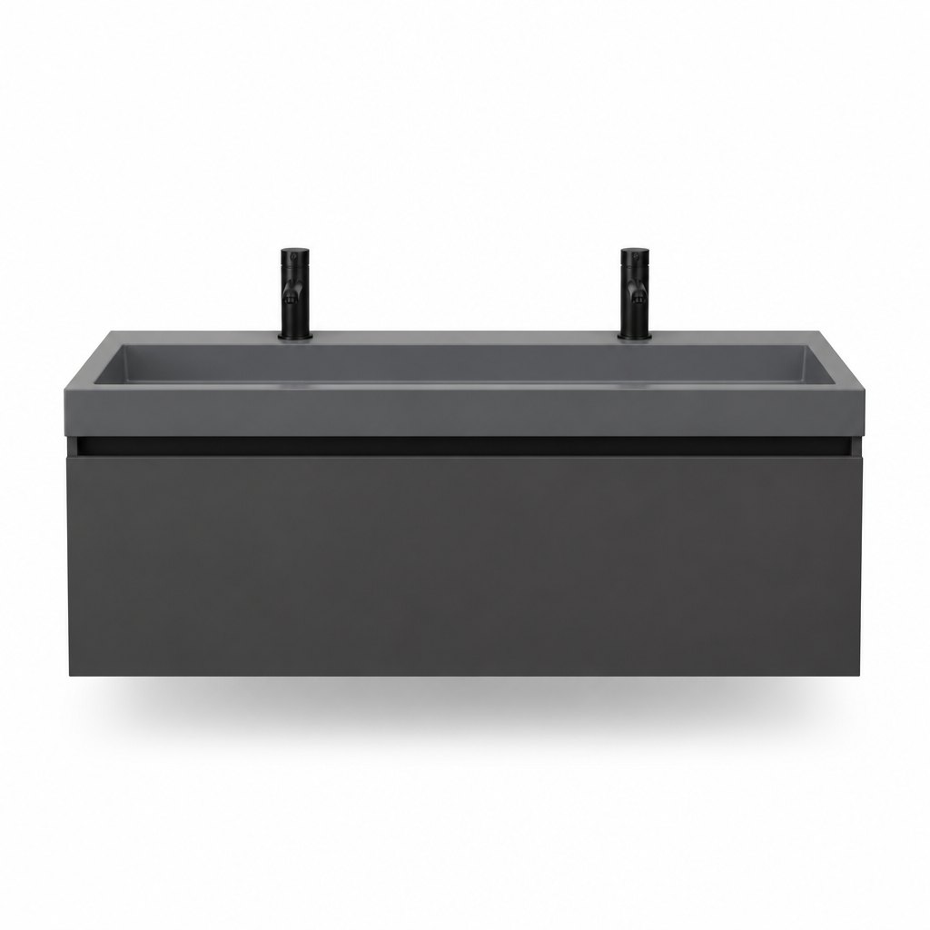 1200mm Dark Grey Vanity — Integrated Trough Basin — FAME bathroom cabinet manufacturer