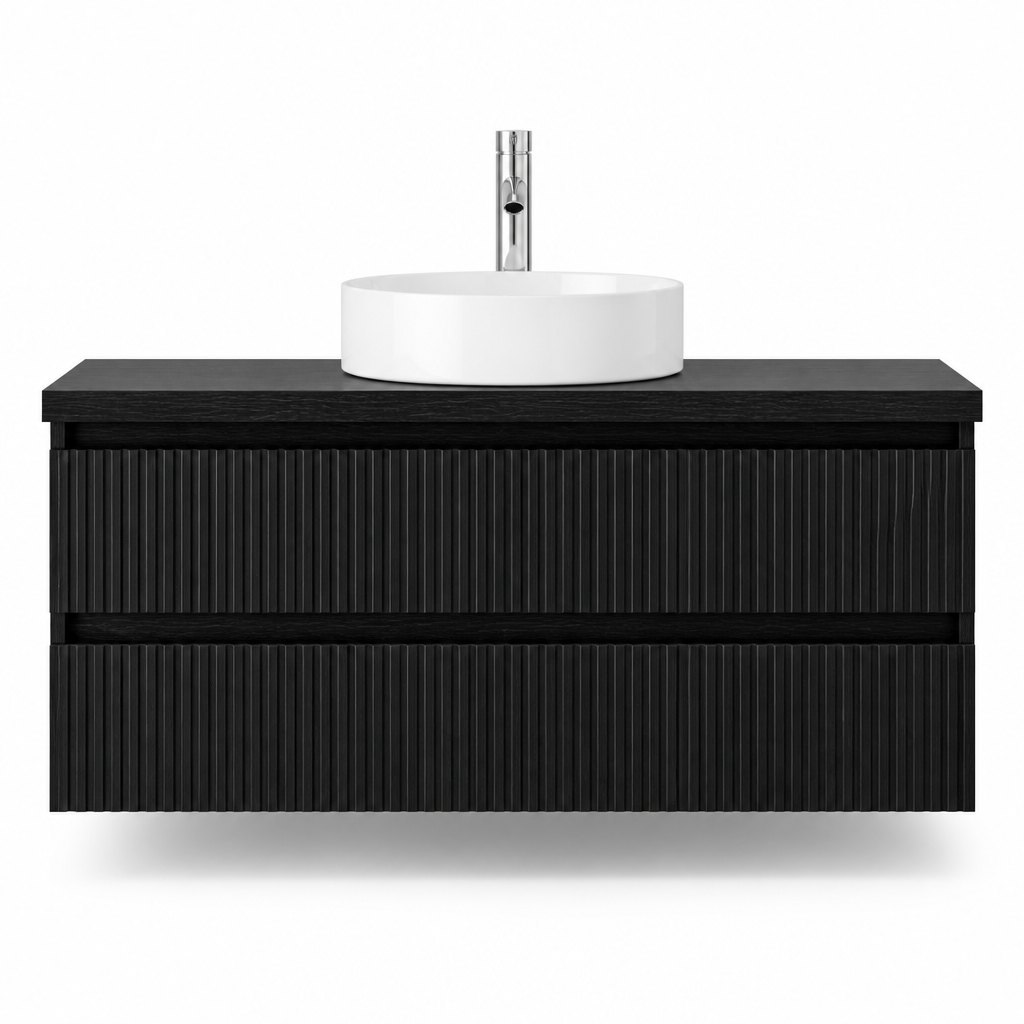 1200mm Fluted Black Oak Vanity — FAME OEM bathroom vanity