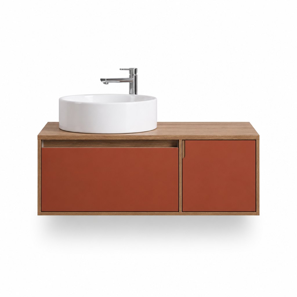 1200mm Terracotta & Wood Vanity — FAME OEM bathroom vanity