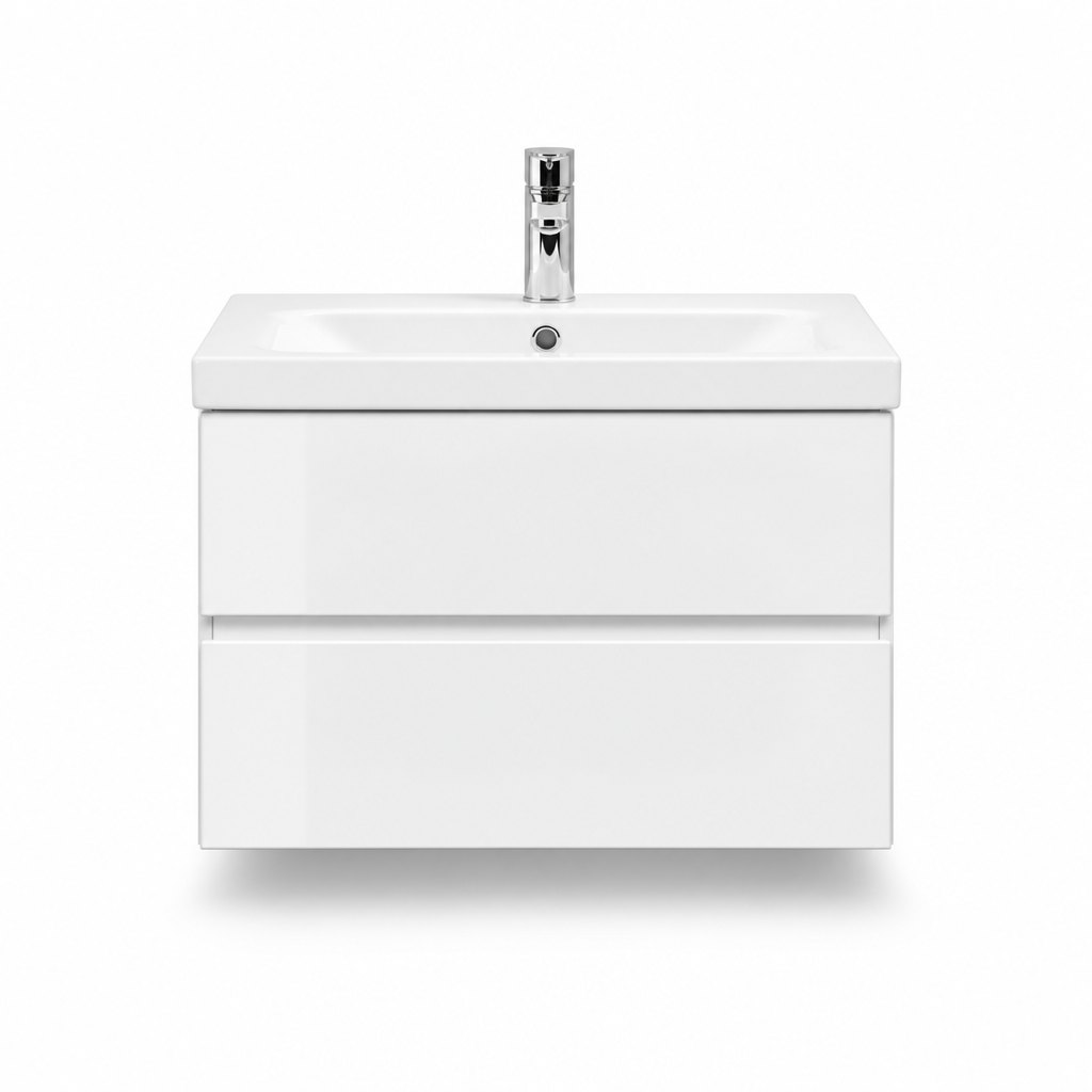 600mm Gloss White Compact Vanity — Small Space, Full Style — FAME bathroom cabinet manufacturer