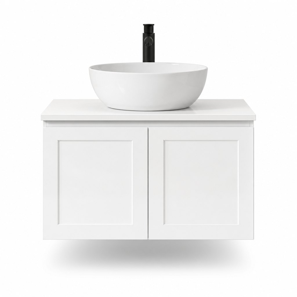 750mm Gloss White Shaker Vanity — Classic Craft, Modern Finish — FAME bathroom cabinet manufacturer
