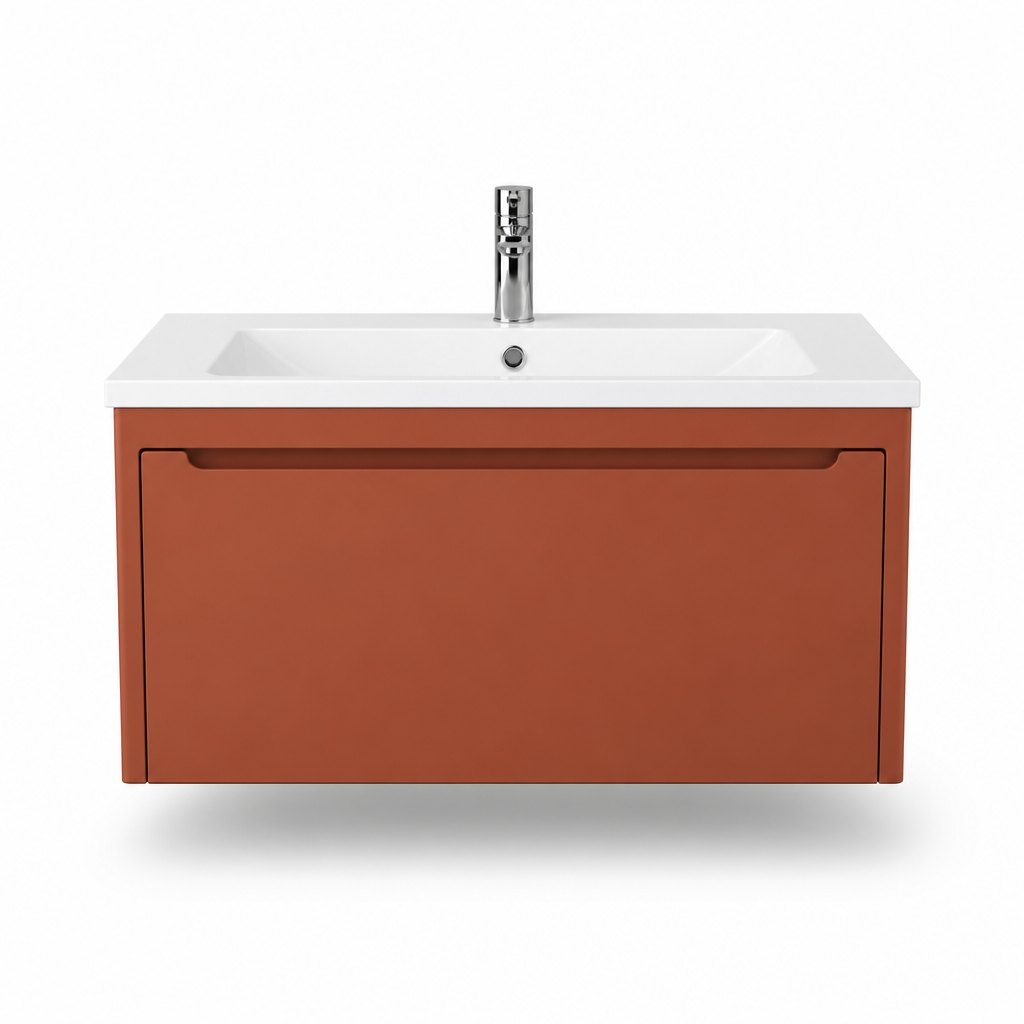 800mm Terracotta Wall-Hung Vanity — FAME OEM bathroom vanity