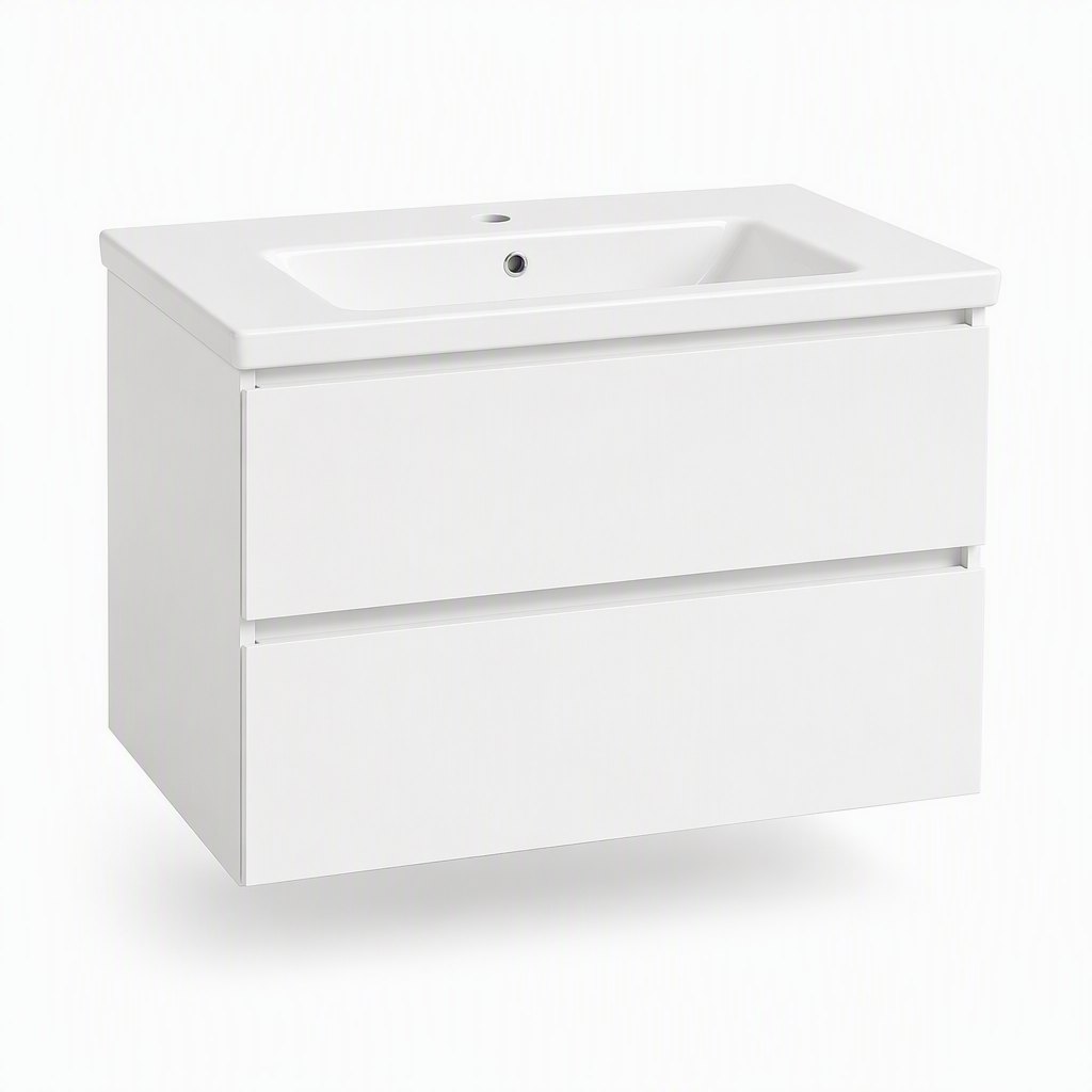 800mm Wall-Hung Bathroom Vanity — Ceramic Top + Soft-Close Drawers — FAME bathroom cabinet manufacturer