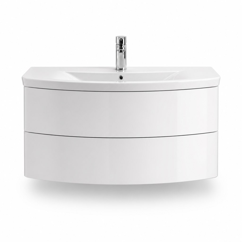 900mm Curved White Vanity — FAME OEM bathroom vanity