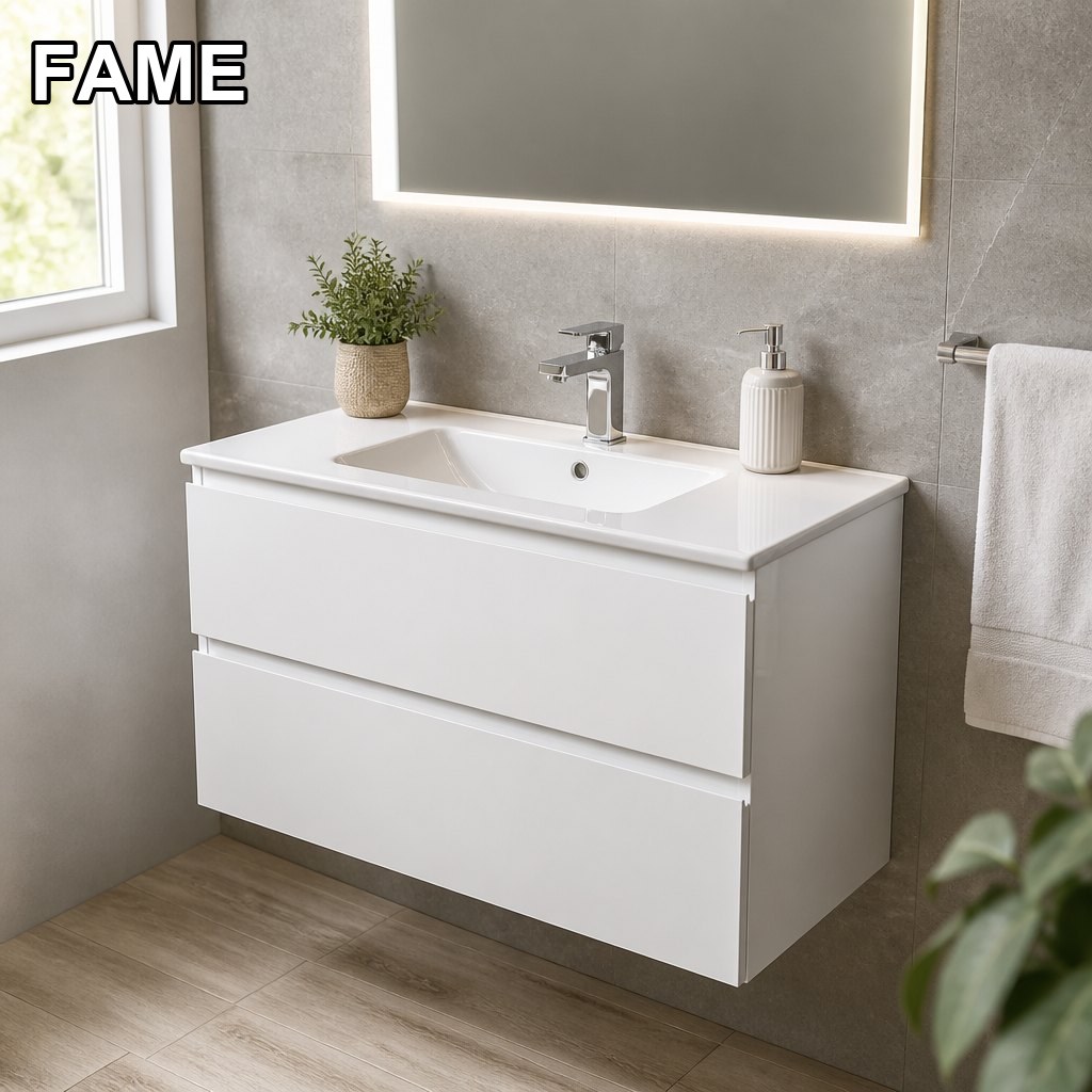 900mm Melamine Vanity — Family Width, Value Build in a real bathroom setting