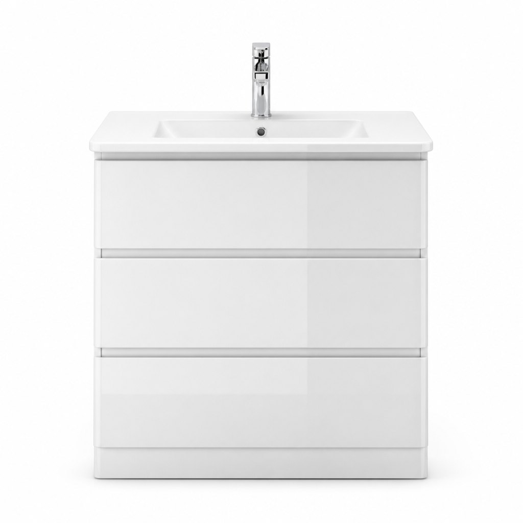 900mm White Gloss 3-Drawer Vanity — FAME OEM bathroom vanity