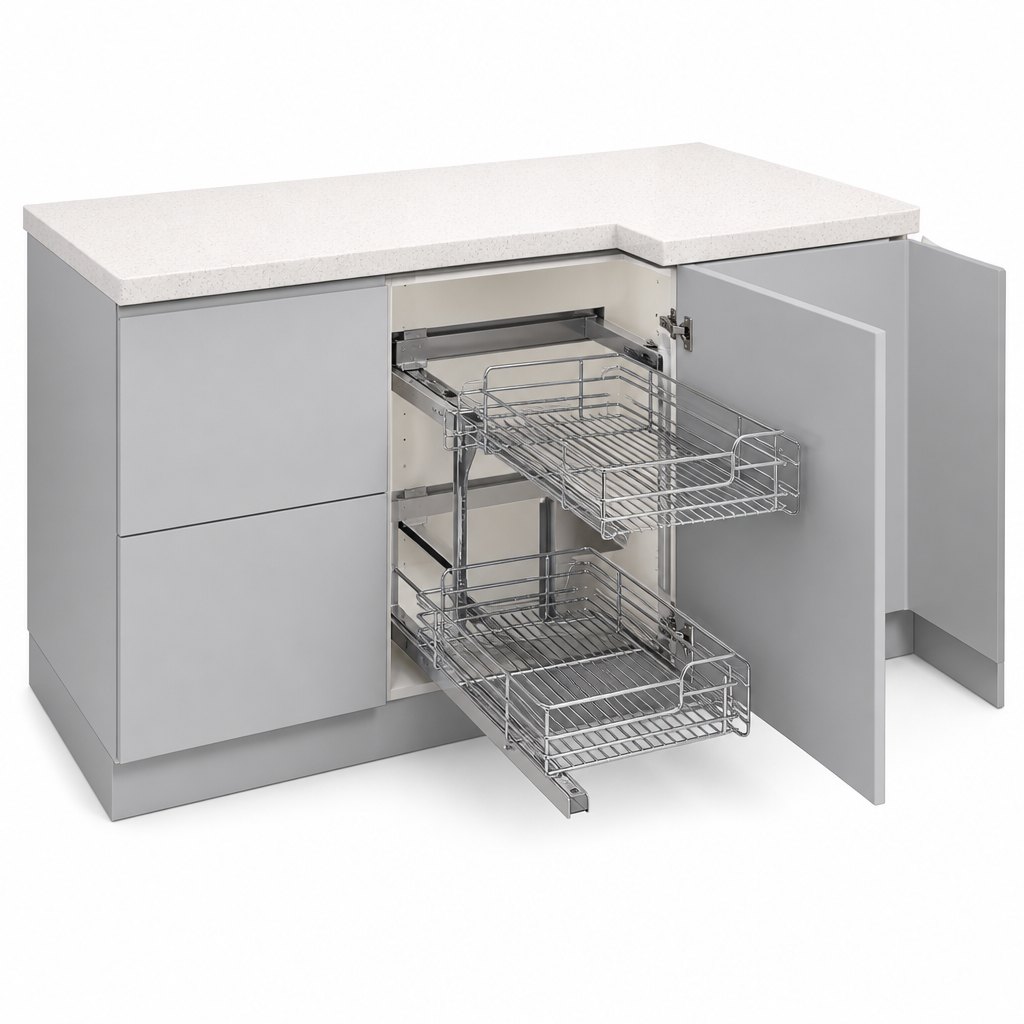 Magic Corner Carousel — Blind-Corner Pull-Out Cabinet — FAME kitchen cabinet manufacturer