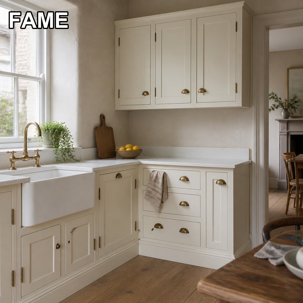 Cream In-Frame Beaded Shaker Kitchen — Doors That Sit Inside a 57mm Beaded Frame in a real kitchen setting