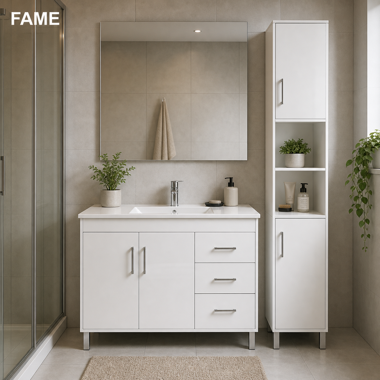 Walnut 800mm Freestanding Vanity for Chile bathroom vanity and vanitorios buyers