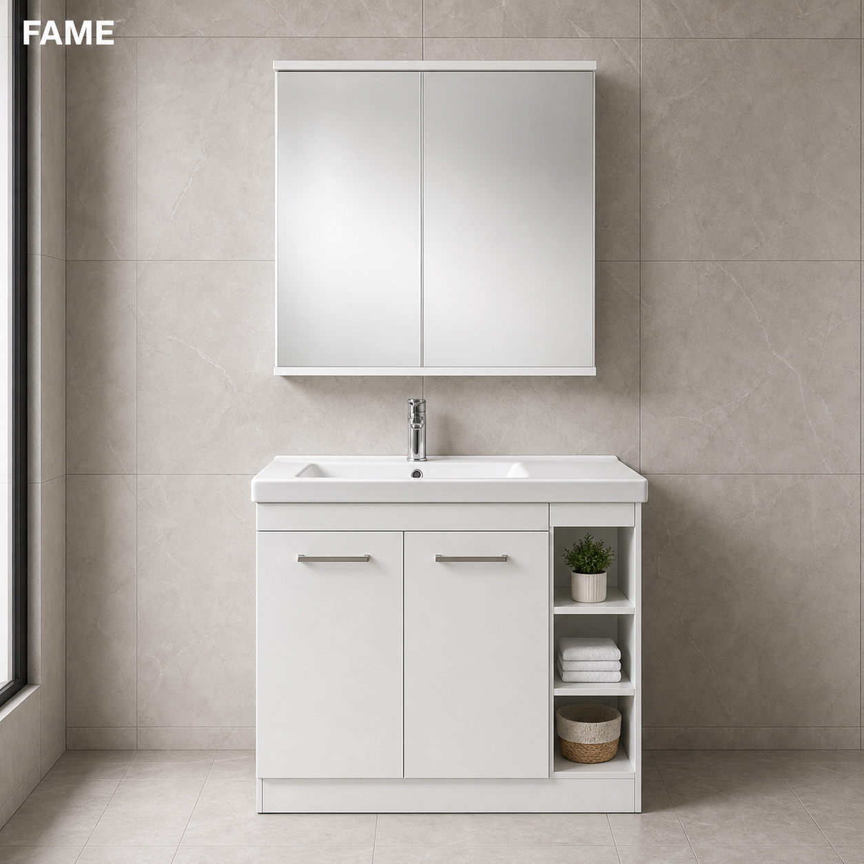 Andes Warm Wood Ribbed Vanity for Chile bathroom vanity and vanitorios buyers